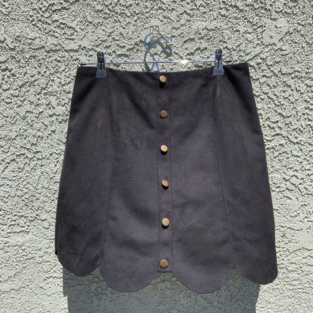 Lauren Conrad Suede Scalloped Mini Skirt